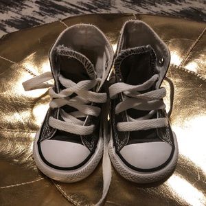 Charcoal Converse high tops, size 3 (toddler)